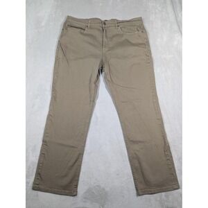 Flag & Anthem Nashville Straight Jeans Mens 40x30 Beige Khaki Stretch Denim